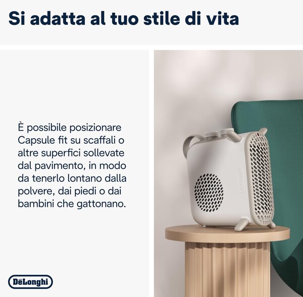 De Longhi Termoventilatore Stufa elettrica colore Bianco - HFS70B20.WH Capsule Fit