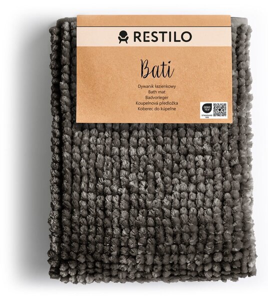 Tappetino per il bagno grigio scuro 70x120 cm Bati – Restilo