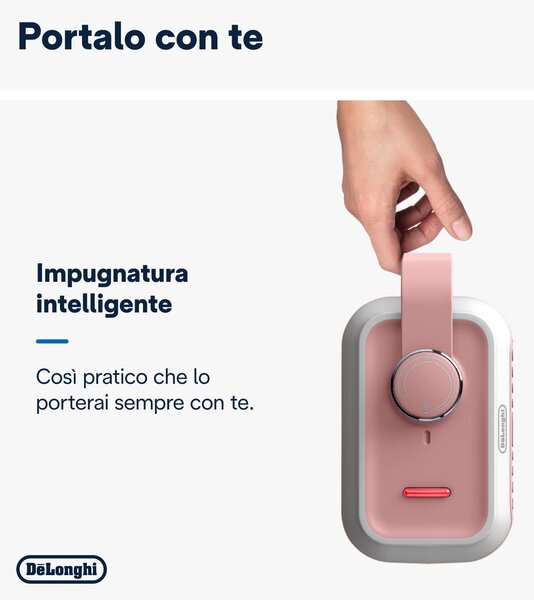 De Longhi Termoventilatore Stufa elettrica da Pavimento Potenza 350 watt colore Rosa - HFX 10B03.PK