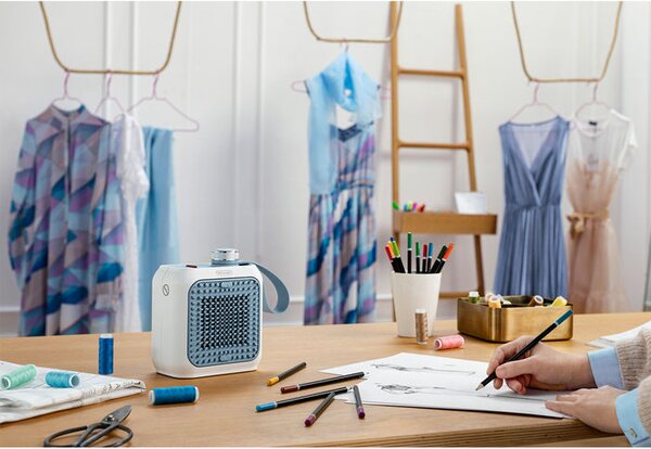 De Longhi Termoventilatore Stufa elettrica da Pavimento Potenza 350 watt colore Azzurro - HFX 10B03.LB