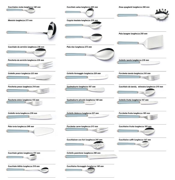 Mestolo linea gres, acciaio 18/10 aisi 304 manici in acrilico, lunghezza 273 mm