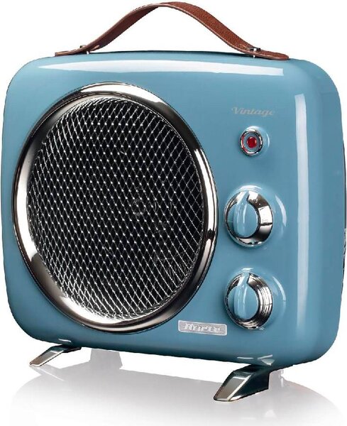 Ariete Termoventilatore Stufa elettrica Potenza 2000 Watt Antiribaltamento colore Celeste - 00B080805AR0 Vintage 0808