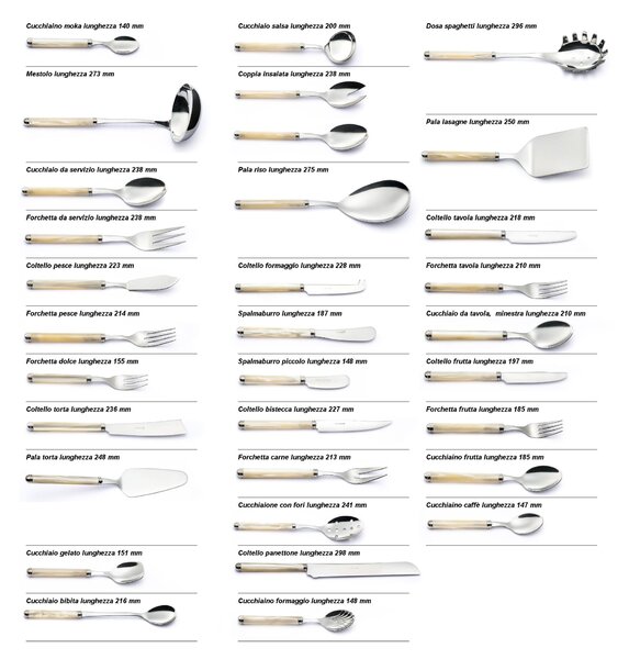 Coltello panettone Linea Perlato, Acciaio inox 18/10 (AISI304) Lunghezza 298 mm manico in ABS doppia ghiera lavabili in lavastoviglie