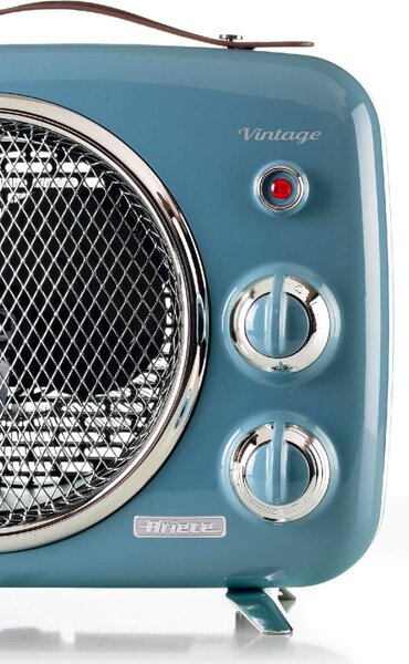 Ariete Termoventilatore Stufa elettrica Potenza 2000 Watt Antiribaltamento colore Celeste - 00B080805AR0 Vintage 0808