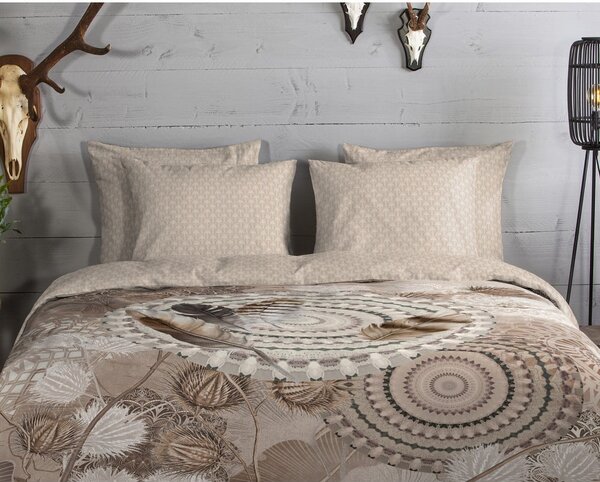 Biancheria da letto marrone in flanella per letto singolo 140x200 cm Ringhda – HIP