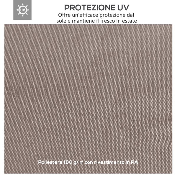 VivaGarden Tetto per Gazebo 3x3 m in Poliestere con Prese d'Aria e Fori di Drenaggio colore Beige
