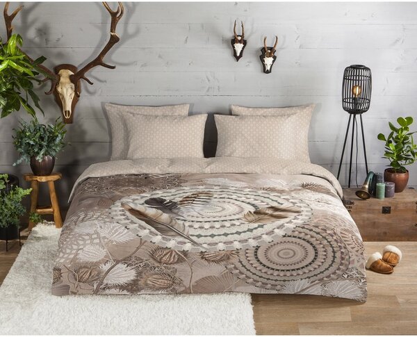 Biancheria da letto marrone in flanella per letto singolo 140x200 cm Ringhda – HIP