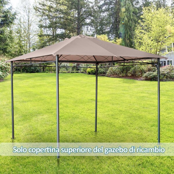 VivaGarden Tetto per Gazebo 3x3 m in Poliestere con Prese d'Aria e Fori di Drenaggio colore Beige