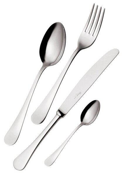 Servizio di posate 51 pezzi in astuccio di legno coltello economico Milano inox 18/10 , Acciaio inox 18/10 (AISI304) lucido a specchio, spessore 2,5 mm