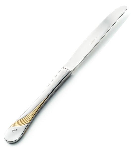 Set Posate MILANO INCISO ORO 24 pezzi in acciaio 18/10 lucidate a specchio spessore 2,5 mm in Astuccio Legno
