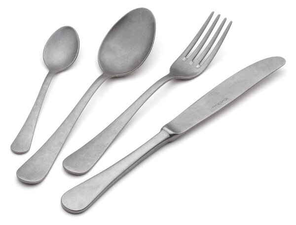 Set di posate 75 pezzi milano retro in confezione regalo, Acciaio inox (Aisi 304) vintage