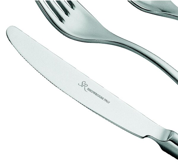 Coltello da tavola 900 in acciaio 18.10 AISI430, spessore 3 mm Lunghezza 215 mm manico in acciaio lucido lavabili in lavastoviglie