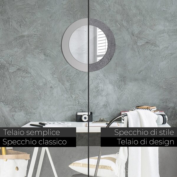 Specchio rotondo stampato Trama concreta fi 50 cm