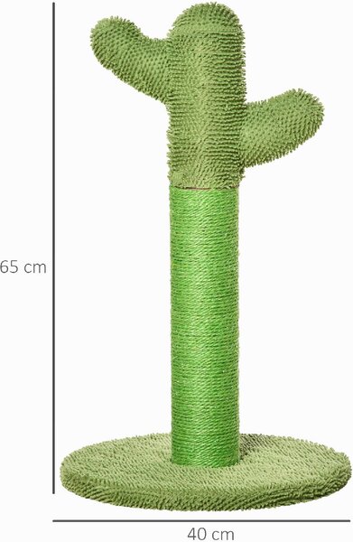 AllMyPets Tiragraffi per Gatti Albero Tiragraffi a Forma di Cactus con Corde in Sisal 40x40x65cm Verde