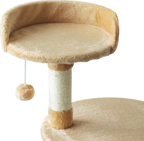 AllMyPets Tiragraffi per Gatti Albero Tiragraffi a 4 Livelli con Giocattoli Beige 40x40x114cm - D30167