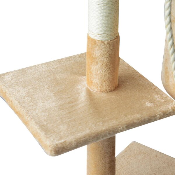 AllMyPets Tiragraffi per Gatti Albero Tiragraffi a 4 Livelli con Giocattoli Beige 40x40x114cm - D30167