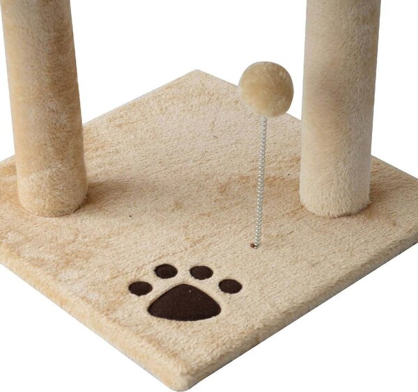 AllMyPets Tiragraffi per Gatti Albero Tiragraffi a 4 Livelli con Giocattoli Beige 40x40x114cm - D30167