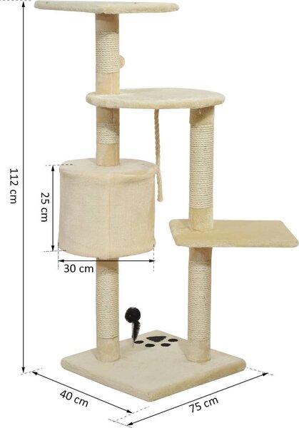 AllMyPets Tiragraffi per Gatti Albero Tiragraffi Beige - D30035