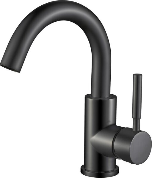 Miscelatore monocomando per lavabo Aloni Ensy con bocca girevole, nero opaco
