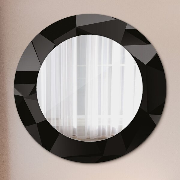 Specchio tondo con decoro Abstract black fi 50 cm
