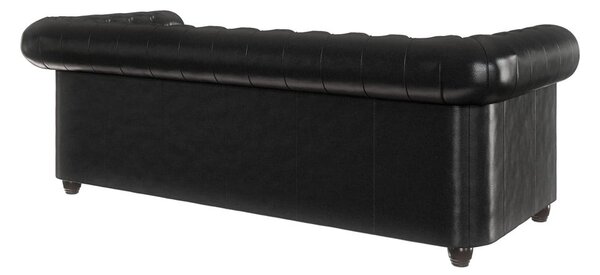 Divano in similpelle nera 203 cm York - Ropez