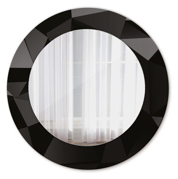 Specchio tondo con decoro Abstract black fi 50 cm