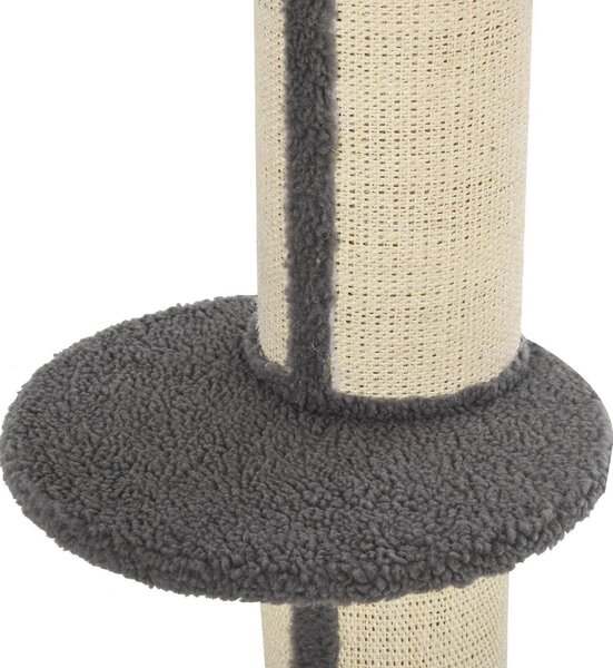 AllMyPets Tiragraffi per Gatti Albero Tiragraffi con Cuccia, Cuscino, Rivestimento Peluche e Pali in Corda Sisal 45x45x81 cm colore Grigio - D30D65GY