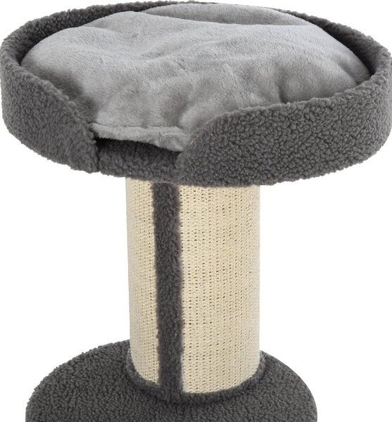 AllMyPets Tiragraffi per Gatti Albero Tiragraffi con Cuccia, Cuscino, Rivestimento Peluche e Pali in Corda Sisal 45x45x81 cm colore Grigio - D30D65GY