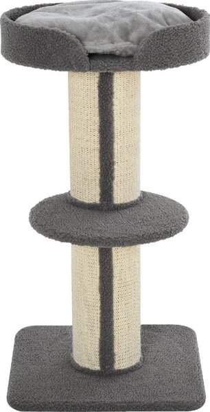 AllMyPets Tiragraffi per Gatti Albero Tiragraffi con Cuccia, Cuscino, Rivestimento Peluche e Pali in Corda Sisal 45x45x81 cm colore Grigio - D30D65GY