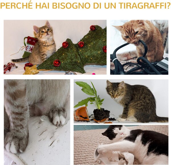AllMyPets Tiragraffi per Gatti Albero Tiragraffi con Cuccia, Cuscino, Rivestimento Peluche e Pali in Corda Sisal 45x45x91 cm colore Blu - 69LB-D30