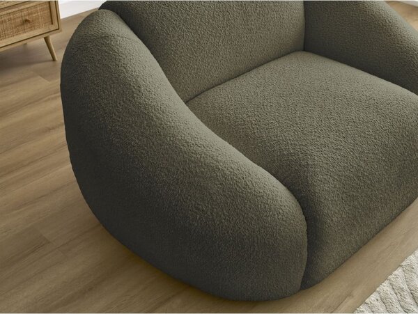 Poltrona verde con rivestimento in bouclé Tina – Bobochic Paris