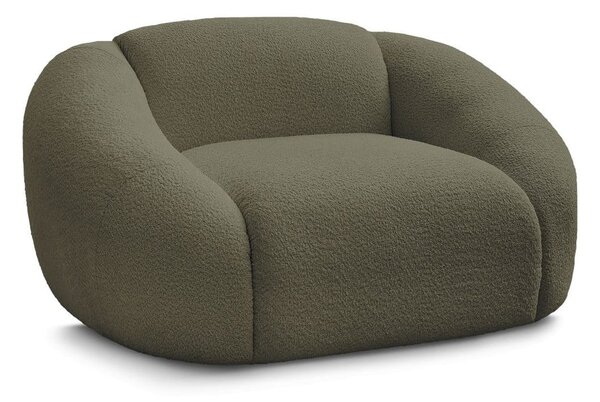 Poltrona verde con rivestimento in bouclé Tina – Bobochic Paris