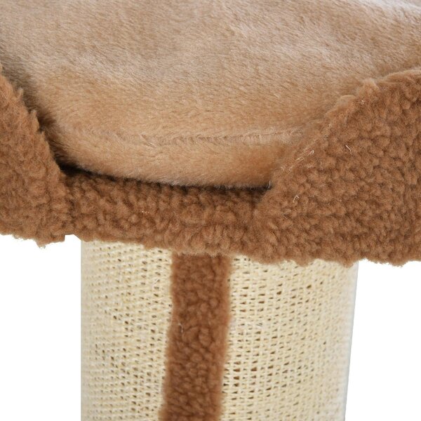 AllMyPets Tiragraffi per Gatti Albero Tiragraffi con Cuccia, Cuscino, Rivestimento Peluche e Pali in Corda Sisal 45x45x91 cm colore Marrone - 269BN