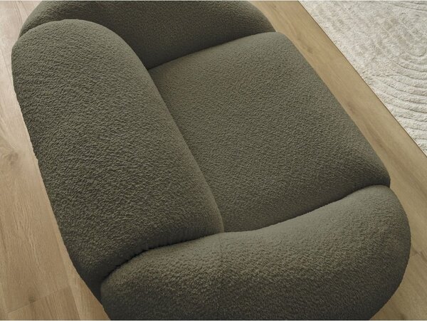 Poltrona verde con rivestimento in bouclé Tina – Bobochic Paris