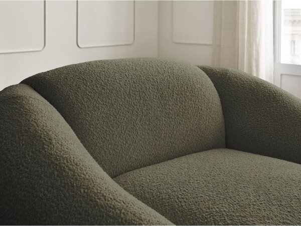 Poltrona verde con rivestimento in bouclé Tina – Bobochic Paris