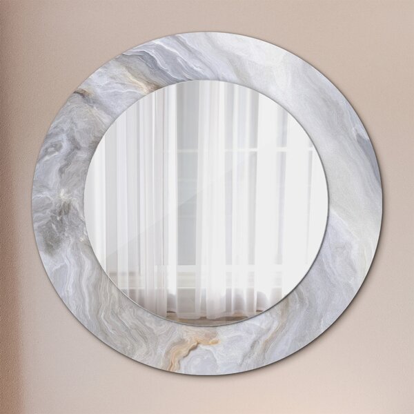 Specchio rotondo cornice con stampa Marmo astratto fi 50 cm