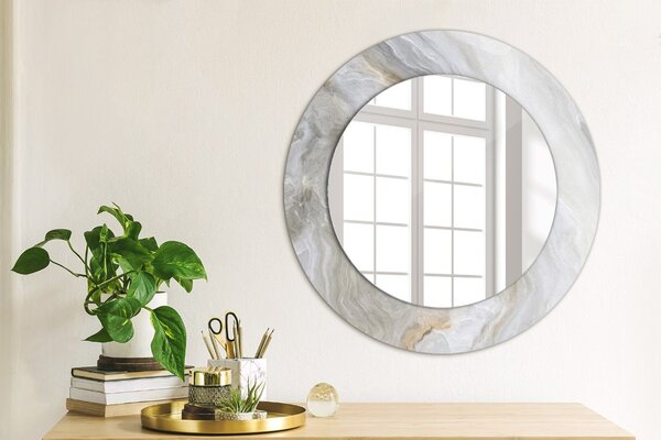 Specchio rotondo cornice con stampa Marmo astratto fi 50 cm