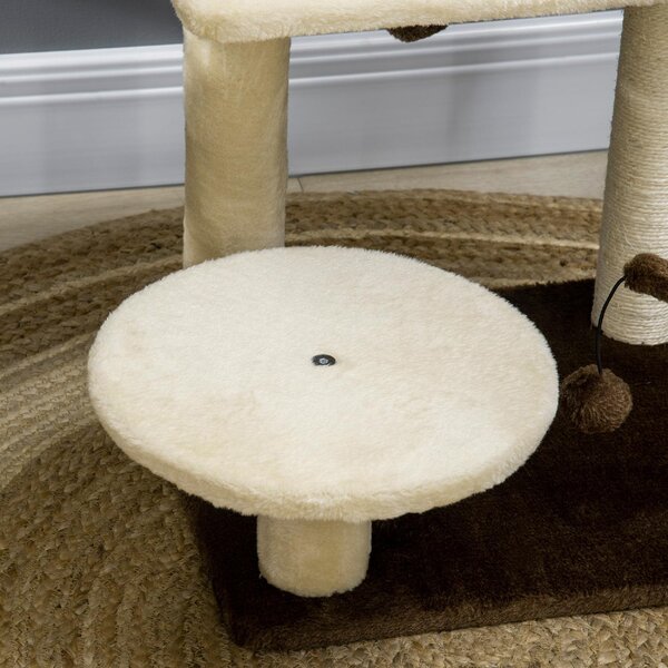 AllMyPets Tiragraffi per Gatti Albero Tiragraffi con Palo in Sisal Posatoio e Palline da Gioco in Truciolato e Peluche 44x38x74 cm