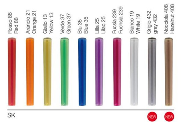 Set Posate colorate SKY 1 Coltello 1 Forchetta 1 Cucchiaio 1 Cucchiaino caff� in acciaio Materiale 18/0 AISI 430 Nichel Free manico in metacrilato colorato