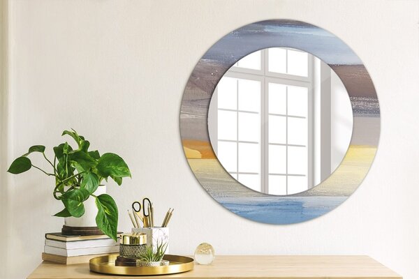 Specchio rotondo cornice con stampa Immagine astratta fi 50 cm