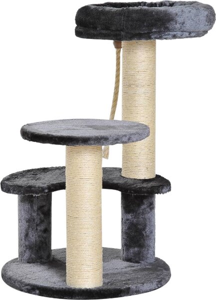 AllMyPets Tiragraffi per Gatti Albero Tiragraffi Gatti Albero Tiragraffi a 3 Livelli Peluche Sisal Naturale - D30D0DGY