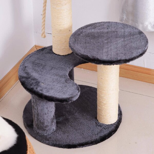 AllMyPets Tiragraffi per Gatti Albero Tiragraffi Gatti Albero Tiragraffi a 3 Livelli Peluche Sisal Naturale - D30D0DGY