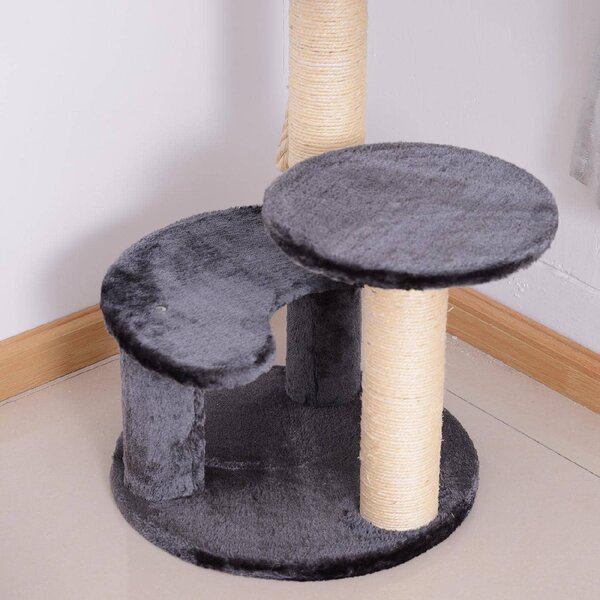 AllMyPets Tiragraffi per Gatti Albero Tiragraffi Gatti Albero Tiragraffi a 3 Livelli Peluche Sisal Naturale - D30D0DGY