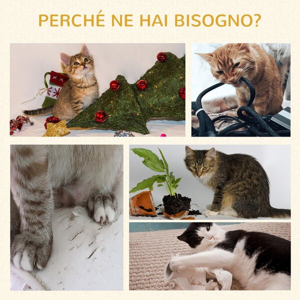 AllMyPets Tiragraffi per Gatti Albero Tiragraffi in MDF 2 Casette e Pallina da Gioco 60x48x133 cm - D72AMPAK