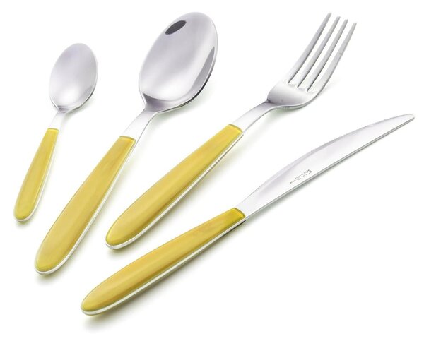 Servizio Posate 4 Pezzi VERO in acciaio 18.0 Manici In ABS colorati