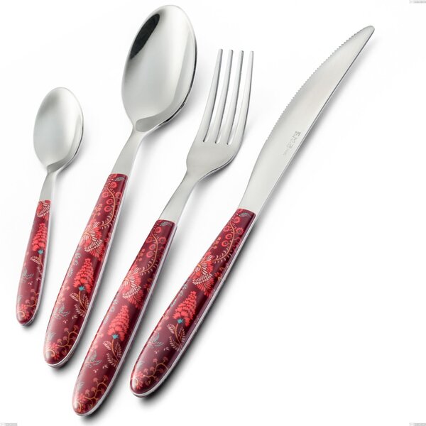 Forchetta tavola vero samarcanda, acciaio 18.0 nickel free, manicatura pbt sublimato acciaio lucido, lunghezza 190 mm