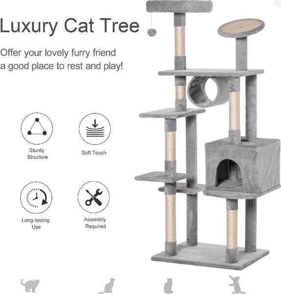 AllMyPets Tiragraffi per Gatti Albero Tiragraffi Max. 4.5kg Grigio - D35355