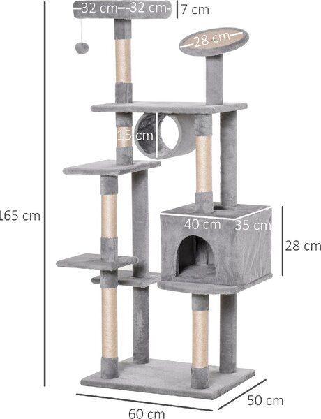 AllMyPets Tiragraffi per Gatti Albero Tiragraffi Max. 4.5kg Grigio - D35355