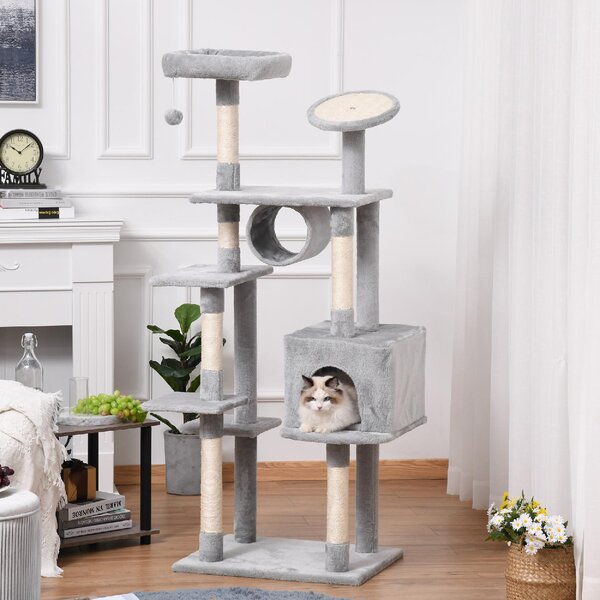 AllMyPets Tiragraffi per Gatti Albero Tiragraffi Max. 4.5kg Grigio - D35355