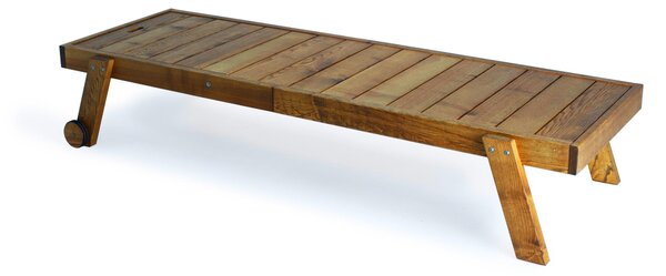 Lettino prendisole regolabile in 4 posizioni in legno di Frassino Dionisio 206x73x93 cm colore telaio teak